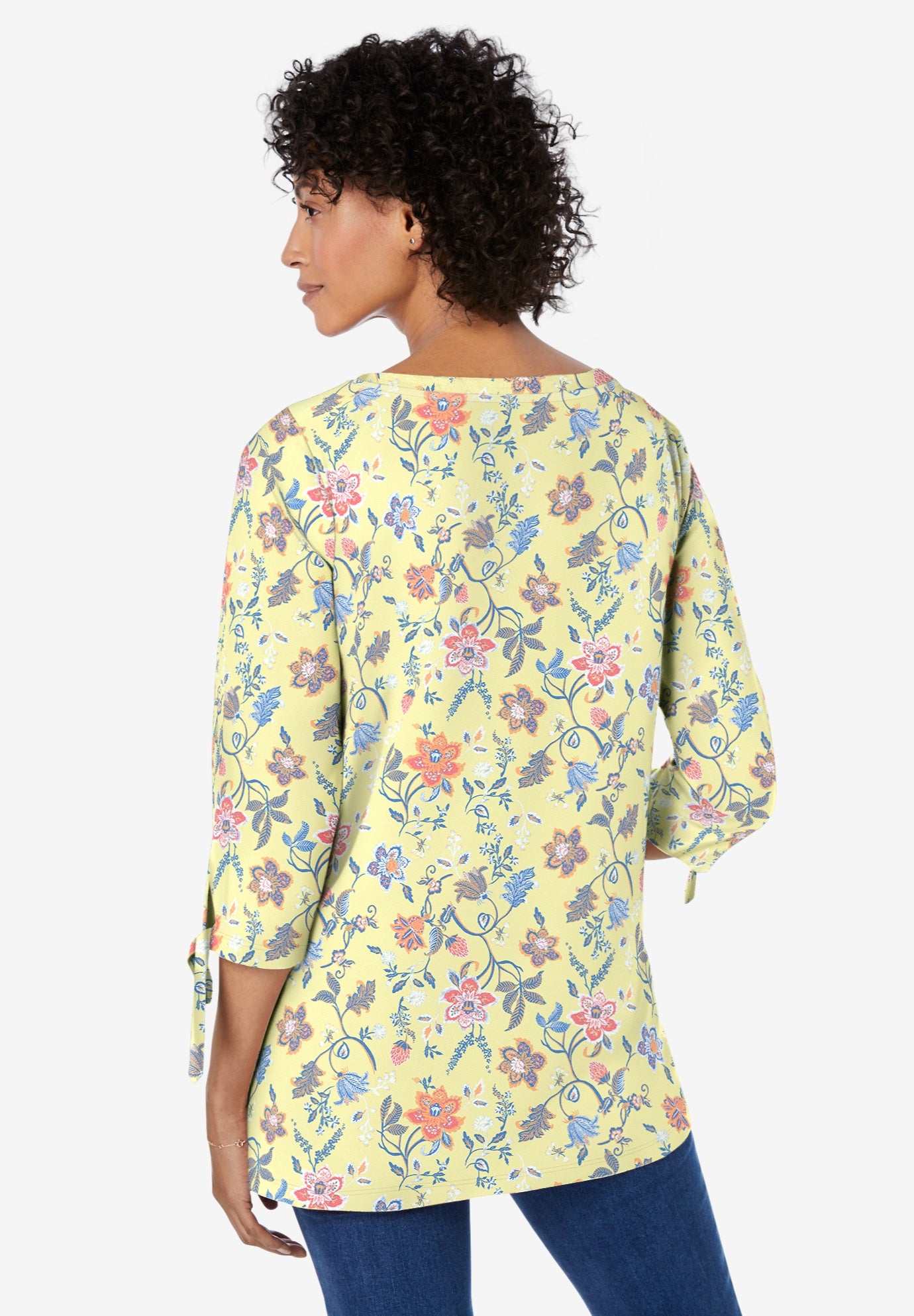 Perfect Three-Quarter Tie-Sleeve Tee image number 1