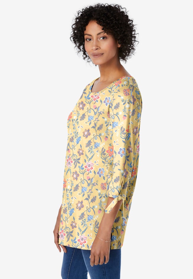 Perfect Three-Quarter Tie-Sleeve Tee image number 2