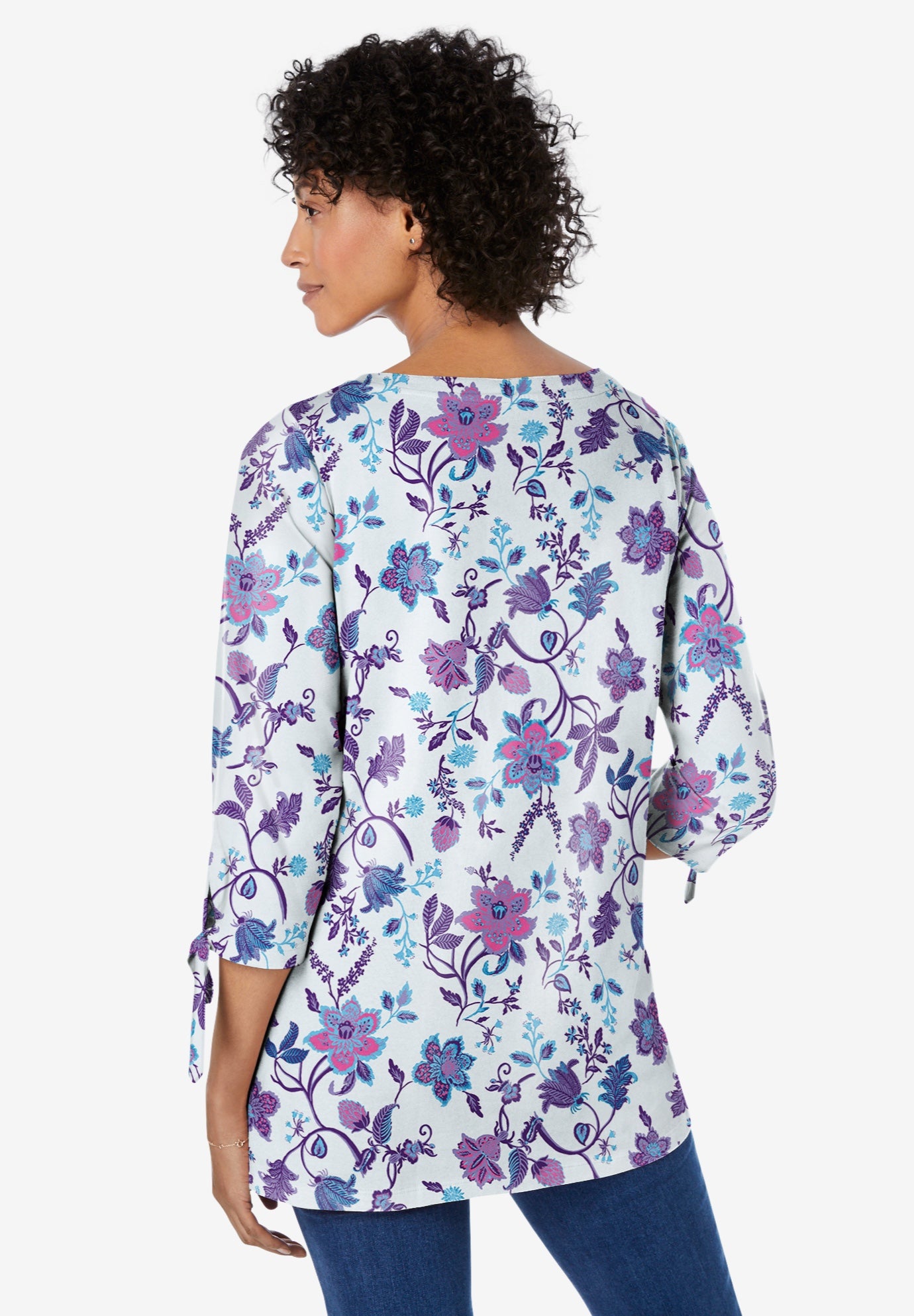 Perfect Three-Quarter Tie-Sleeve Tee image number 1