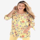 Perfect Three-Quarter Tie-Sleeve Tee image number null