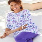 Perfect Three-Quarter Tie-Sleeve Tee image number null