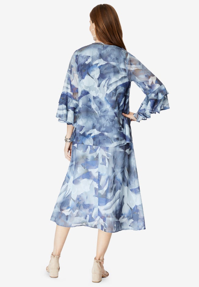 Ruffle-Detail Jacket Dress Set image number null
