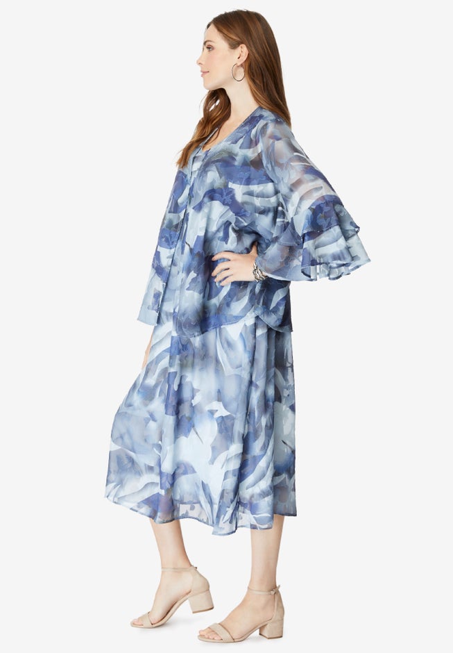Ruffle-Detail Jacket Dress Set image number null