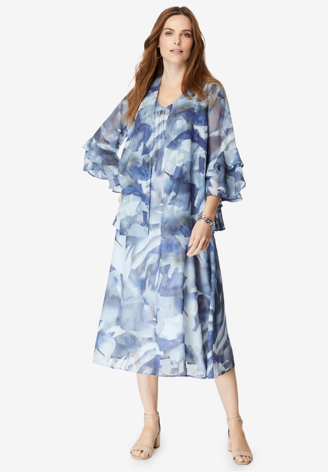 Ruffle-Detail Jacket Dress Set image number null