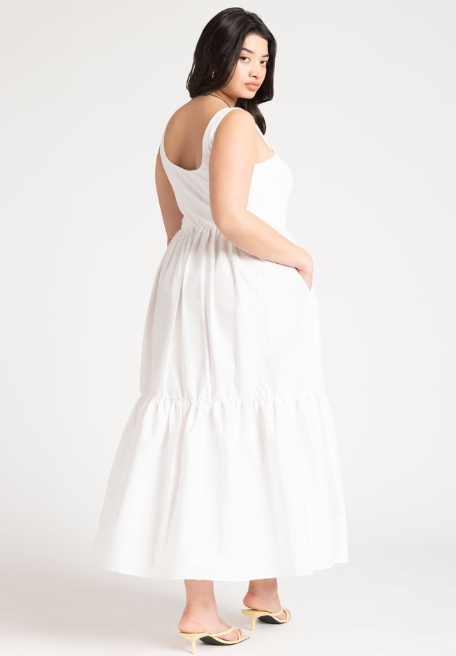 Mixed Fabric Tank Dress image number 1