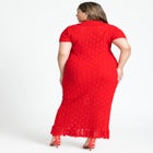 Crochet Maxi Dress With Collar & Fringe image number null