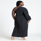 Gathered Sleeve Column Dress image number null