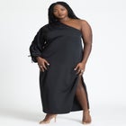 Gathered Sleeve Column Dress image number null