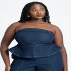 Denim Jumpsuit With Peplum image number null