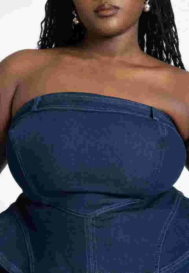 Denim Jumpsuit With Peplum image number 3
