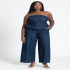 Denim Jumpsuit With Peplum image number null