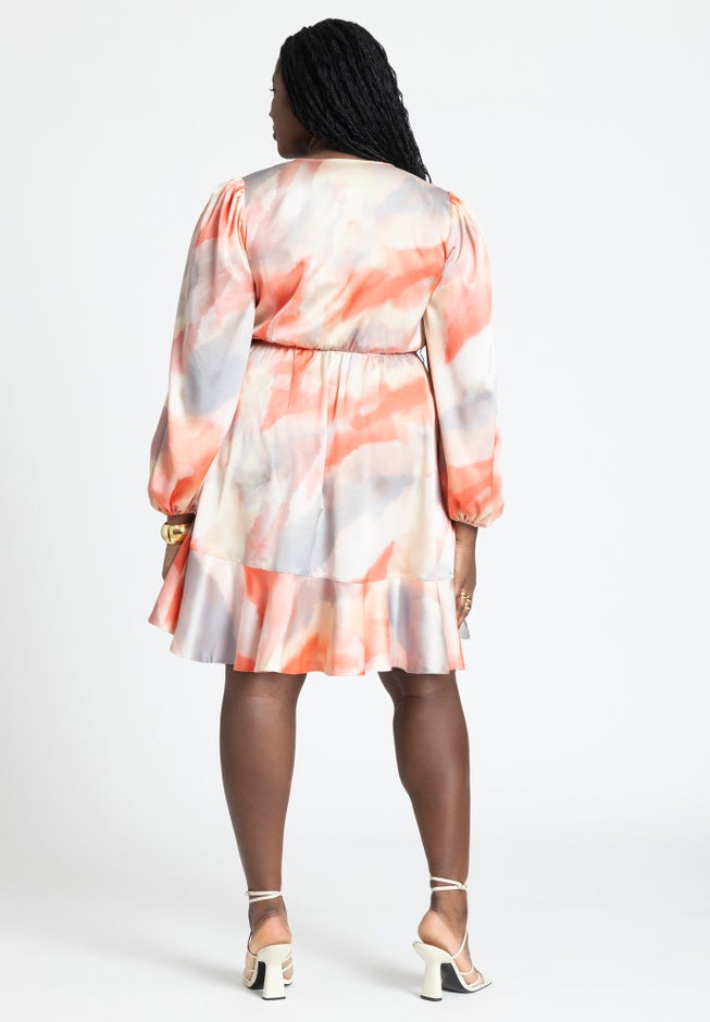 Ruffle Hem Wrap Dress image number null