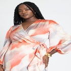 Ruffle Hem Wrap Dress image number null