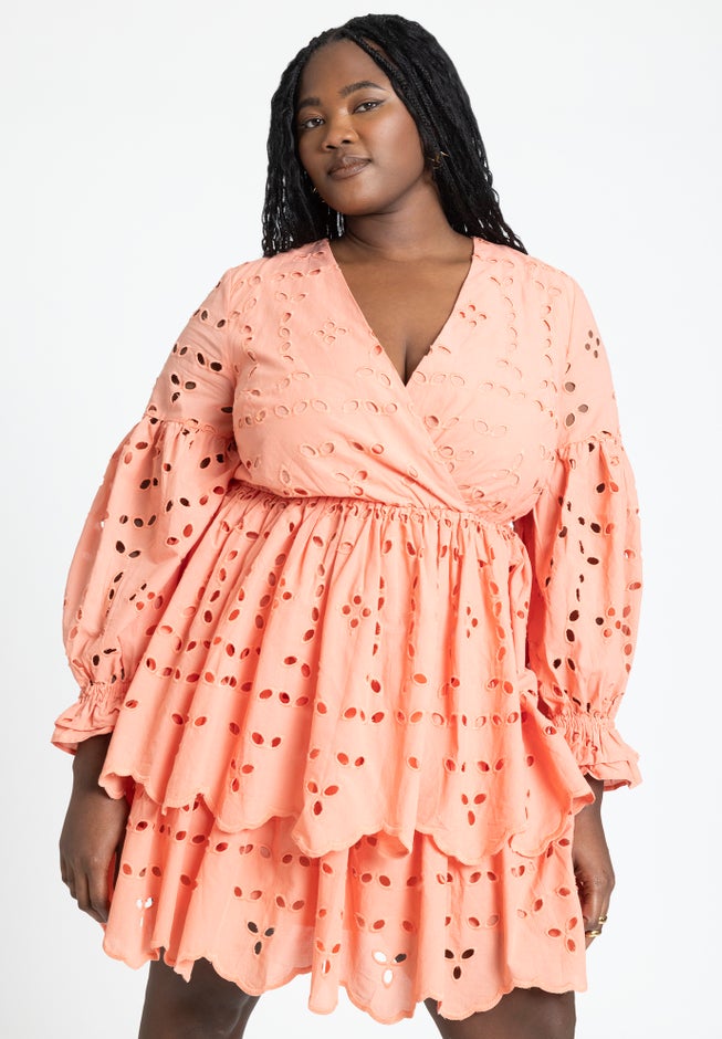 Eyelet Flare Mini Dress image number 2