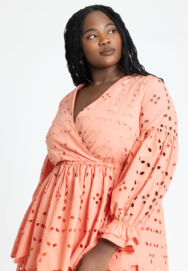 Eyelet Flare Mini Dress image number 3