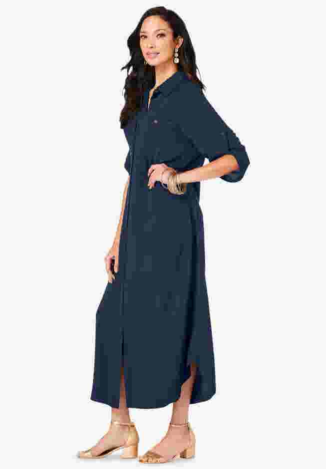 Collared Button Front Dress image number 2
