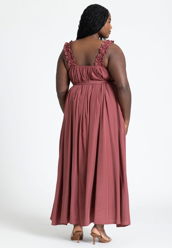 Ruffle Strap Maxi Dress image number null