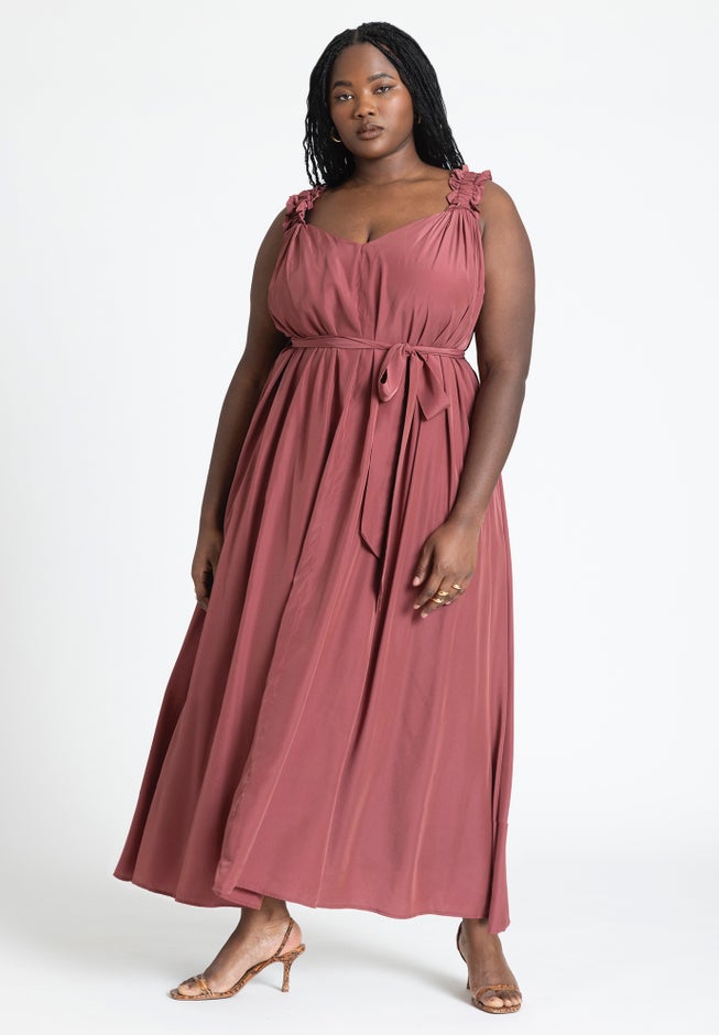 Ruffle Strap Maxi Dress image number null