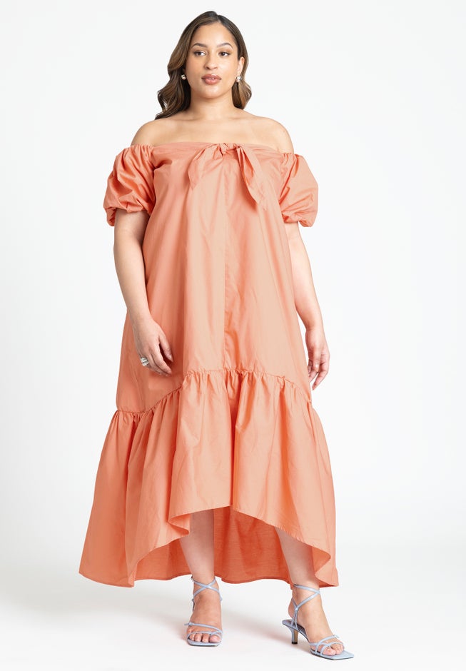 Off The Shoulder Relaxed Maxi Dress image number null