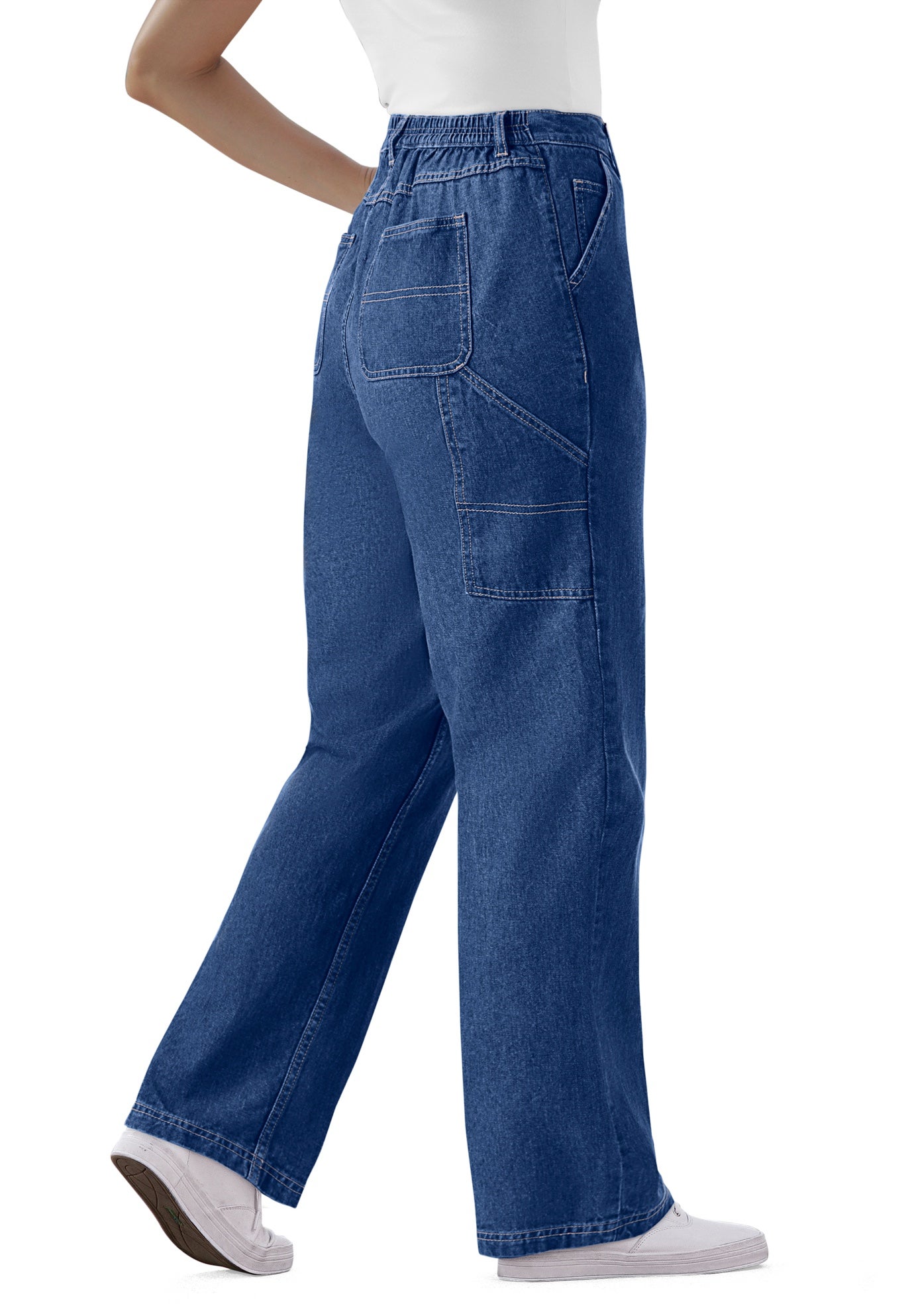 Back-Elastic All-Cotton Denim Carpenter Jeans image number 0