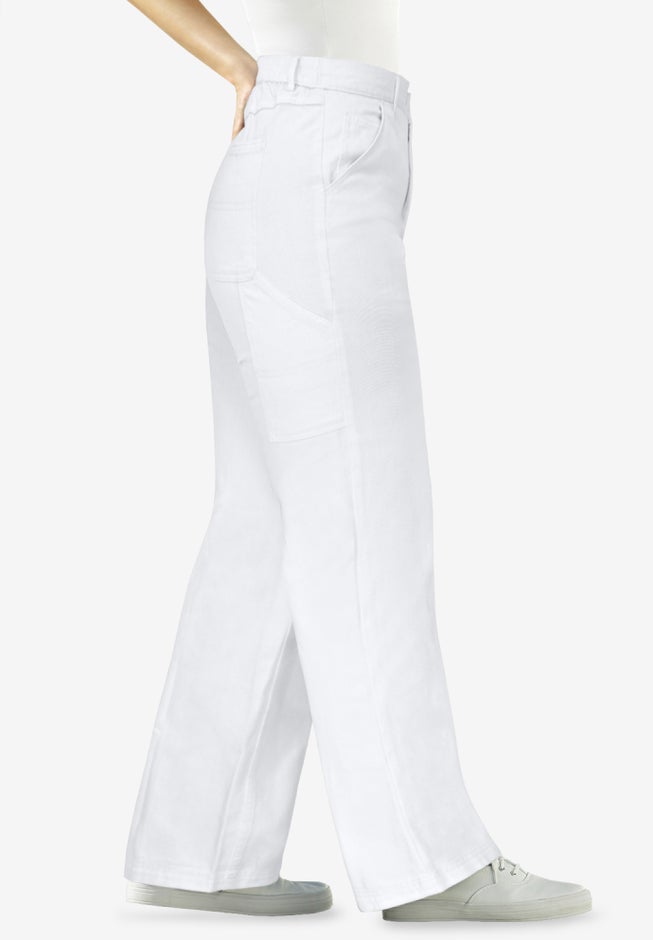 Back-Elastic All-Cotton Denim Carpenter Jeans image number 2