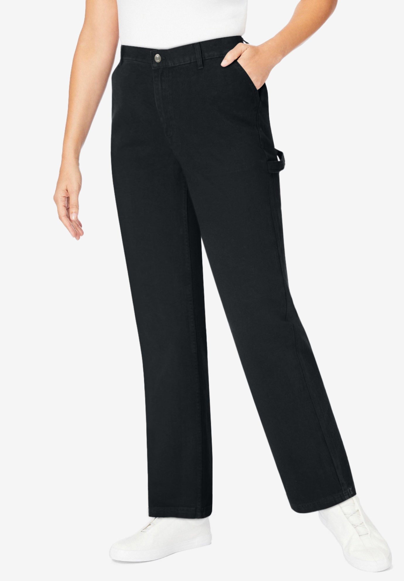 Back-Elastic All-Cotton Denim Carpenter Jeans image number 0