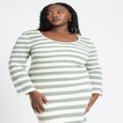 Striped Sweater Dress With Tie Back image number null