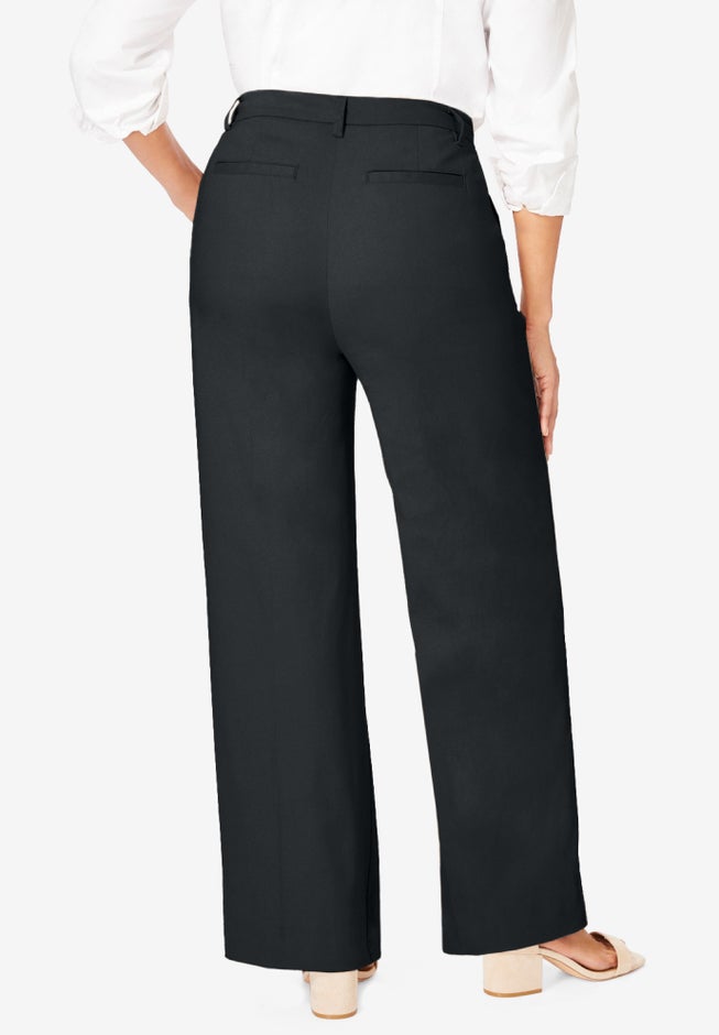 Stretch Cotton Chino Wide-Leg Trouser image number 3