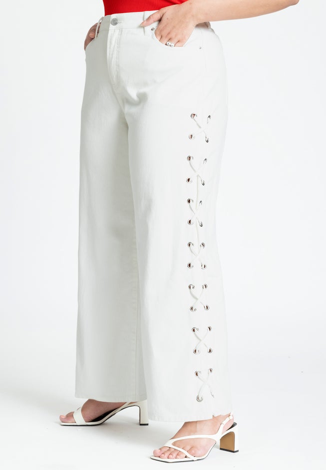 Grommet And Lacing Detail Jean image number null