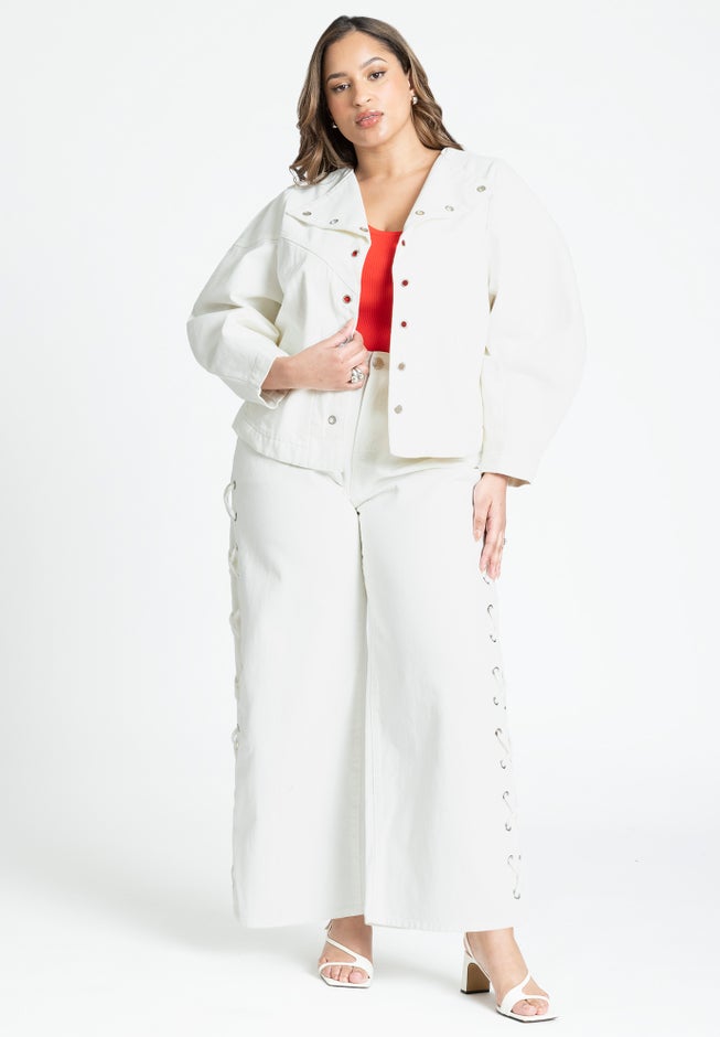 Grommet And Lacing Detail Jean image number null