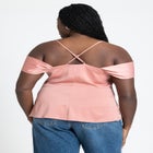 Off The Shoulder Cowl Neck Blouse image number null