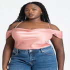 Off The Shoulder Cowl Neck Blouse image number null