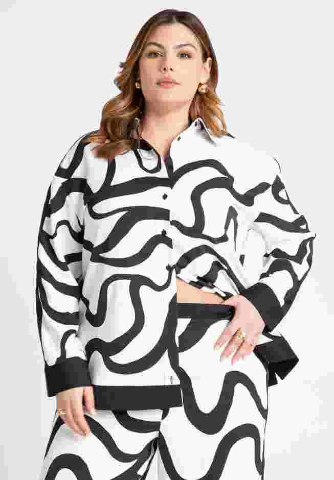 Stripe Detail Printed Top image number 2