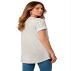 Plus Size Slub V-Neck Boyfriend Tunic Top image number null