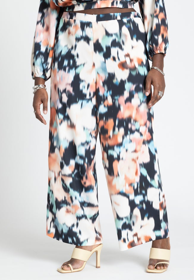 Pull On Printed Wide Leg Pant image number null