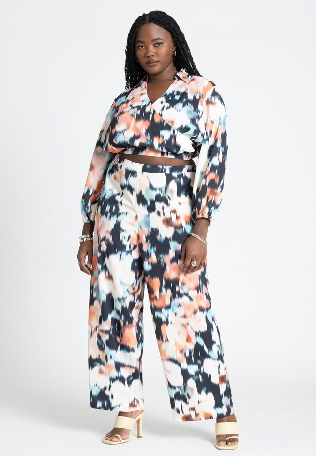 Pull On Printed Wide Leg Pant image number null