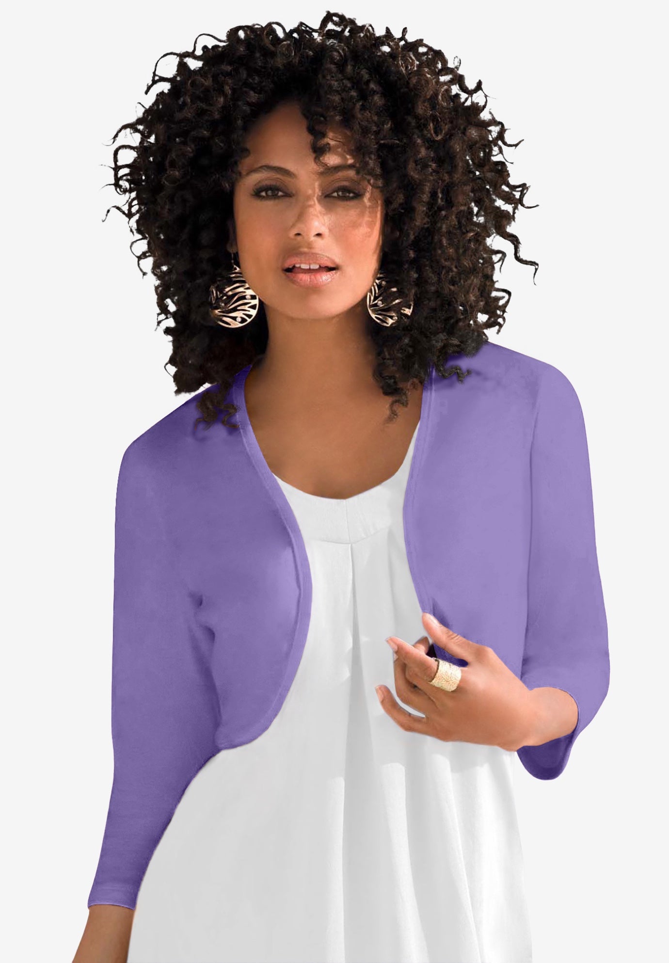 Bolero Cardigan with Three Quarter Sleeves image number 0