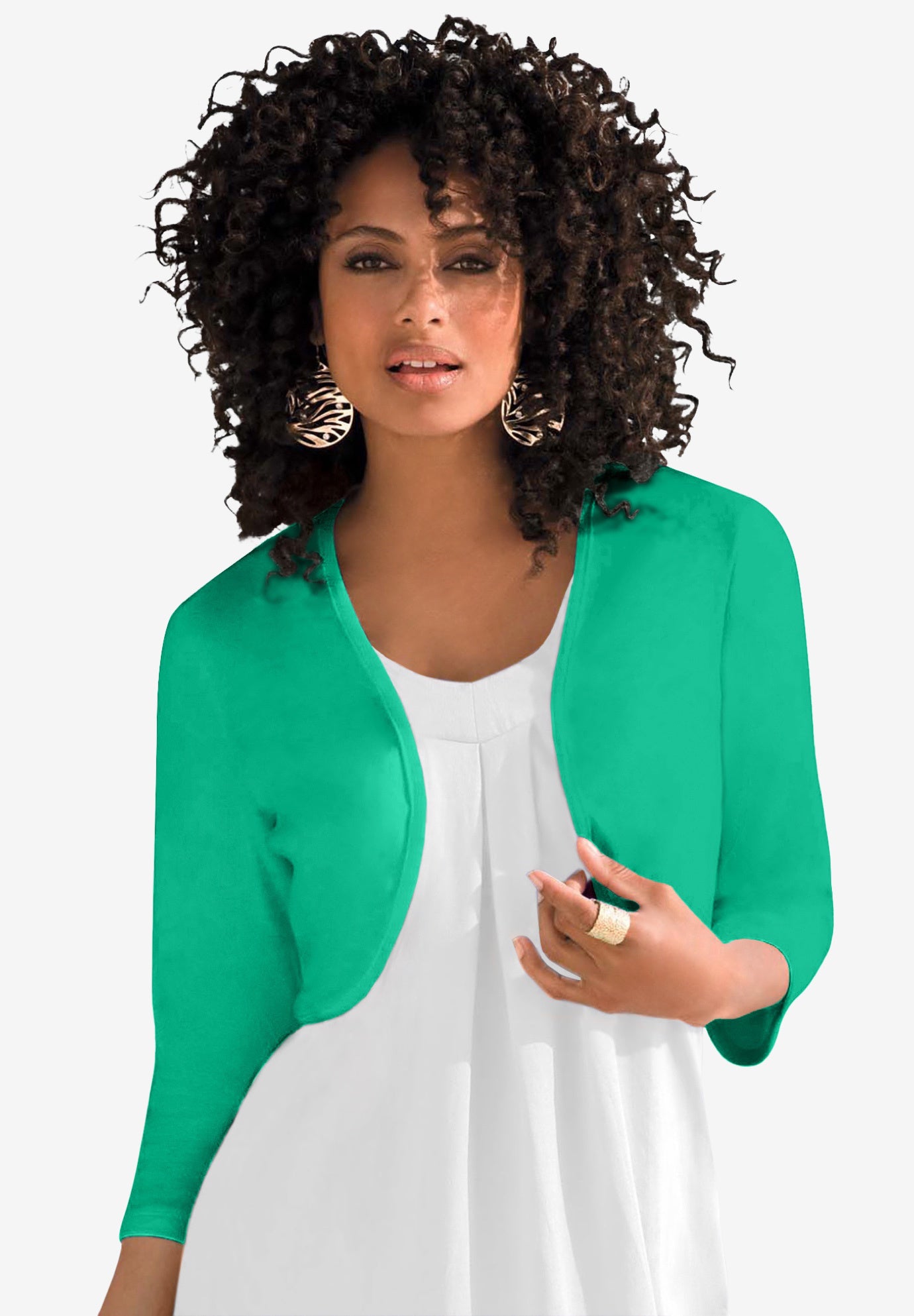 Bolero Cardigan with Three Quarter Sleeves image number 0