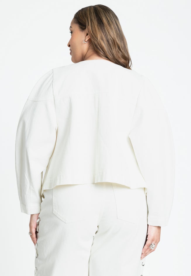 Grommet Detail Denim Jacket image number null