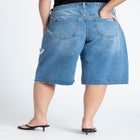 Destructed Denim Bermuda Short image number null