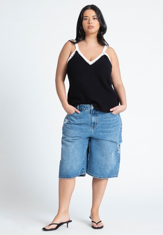 Destructed Denim Bermuda Short image number 0