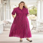 Roll-Tab Sleeve Crinkle Shirtdress image number 0
