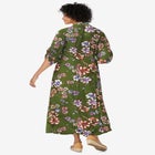 Roll-Tab Sleeve Crinkle Shirtdress image number null