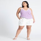 Fashion Pleated Shorts W/ Elastic Waistband image number null