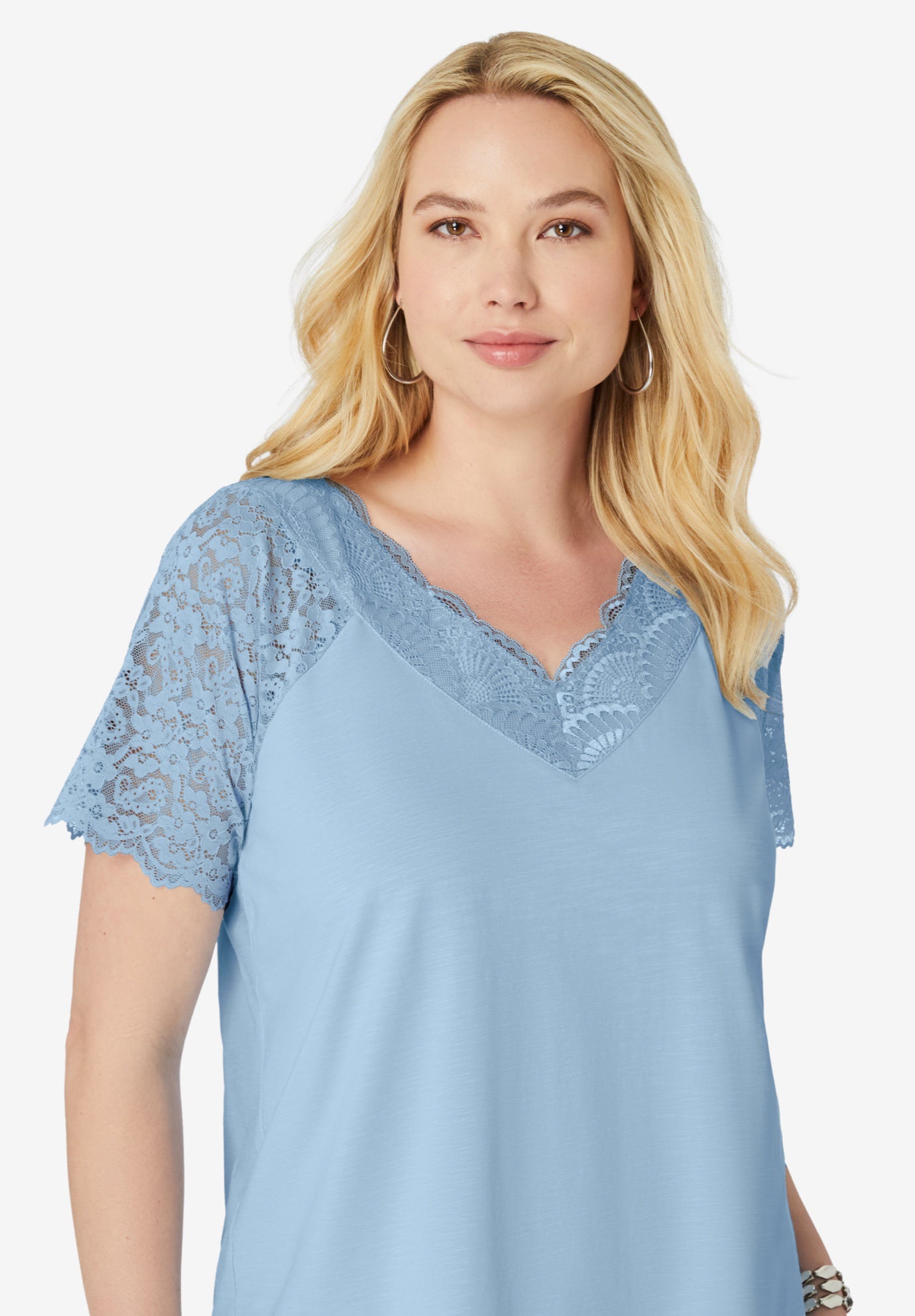 Lace-Detailed Tee image number 3