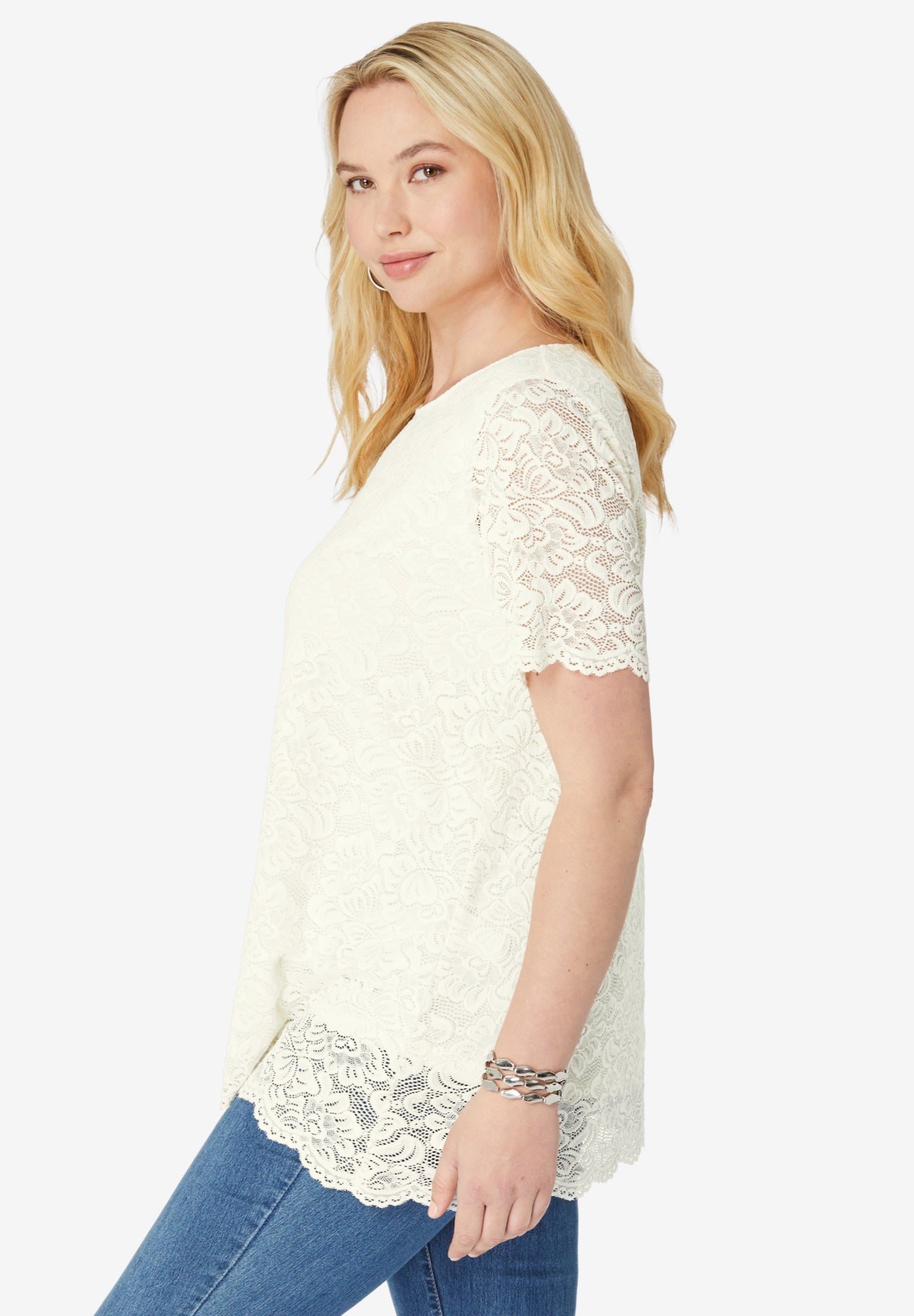 Allover Lace Swing Tee image number 1