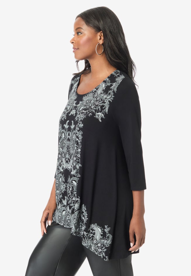 Printed Tulip-Hem Ultra Femme Tunic image number null