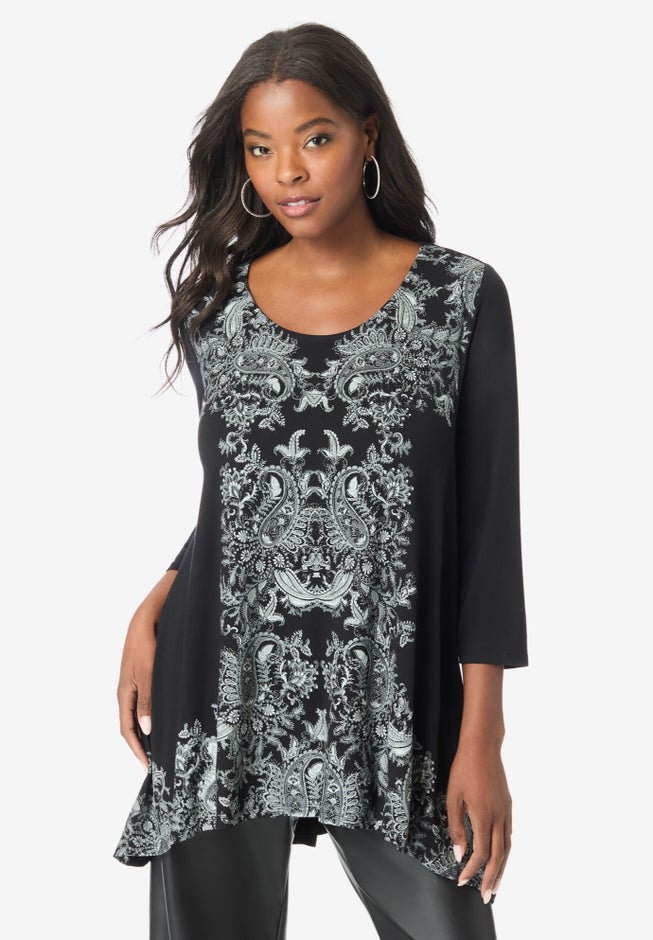 Printed Tulip-Hem Ultra Femme Tunic image number null