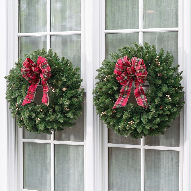Large Pre-Lit Double-Sided Wreath image number null
