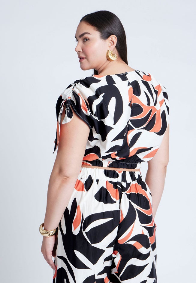 Shoulder Tie Crop Top image number null